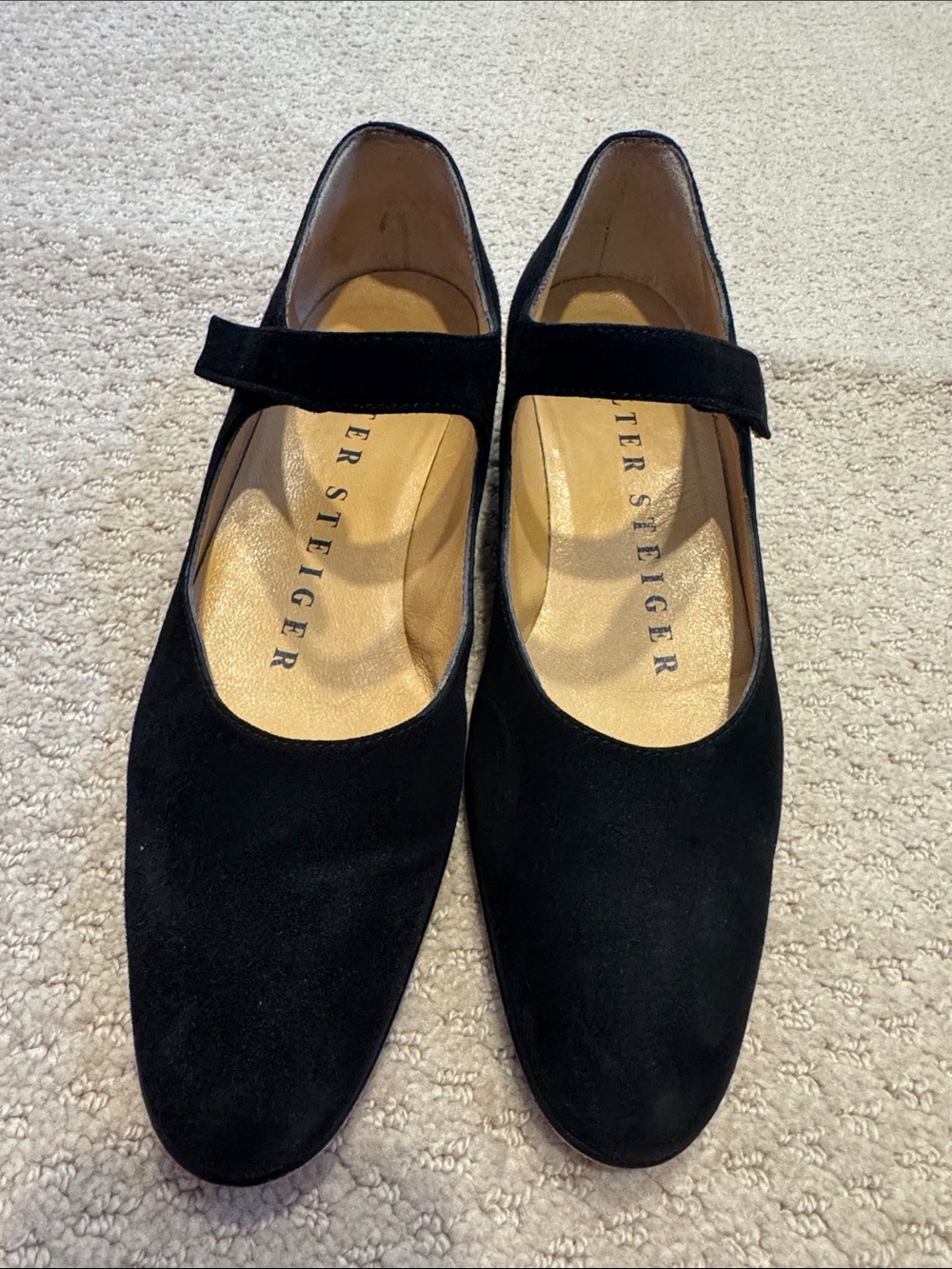 Walter Steigler Atelier Black Suede Mary Jane’s Women 5.5